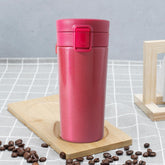 Kuber industries Stainless Steel Insulated Coffee Tumbler With Sipper Lid 380 ML-Pack of 4 (Red)